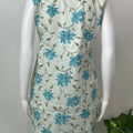 Blue Floral Sleeveless Pure Cotton Night Suit-Co-ord style