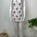 Lavender Field Sleeveless Cotton Co-ord Night Suit