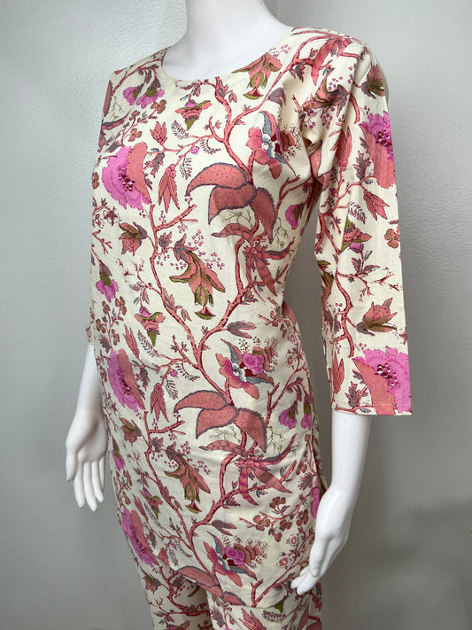 Blush Bloom Pure Cotton Night Suit