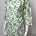 Green Floral Pure Cotton Night Suit Top & Bottom Set