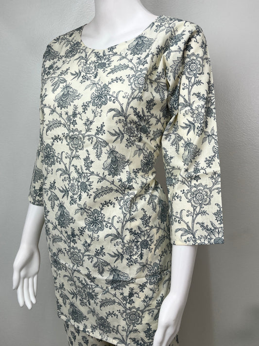 Flora Printed Pure Cotton Nightwear Co-Ord