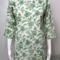 Green Floral Pure Cotton Night Suit Top & Bottom Set