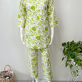 Casual Cotton Nightwear Co-Ord - Lime Green