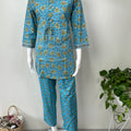 Relaxed Fit Cotton Night Suit Top & Botton Set