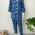 Royal Blue Rayon Fabric Loungewear