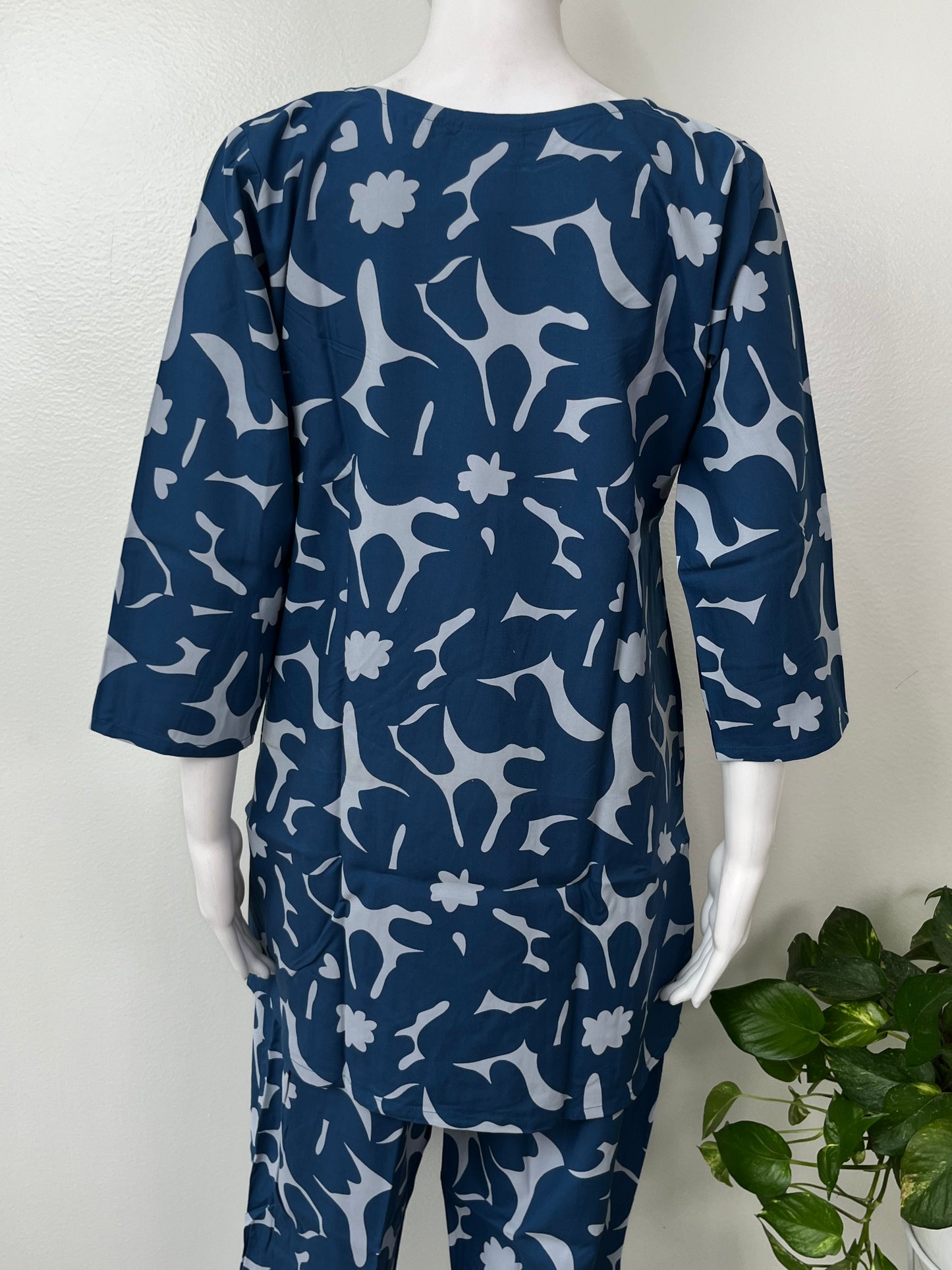 Royal Blue Rayon Fabric Loungewear