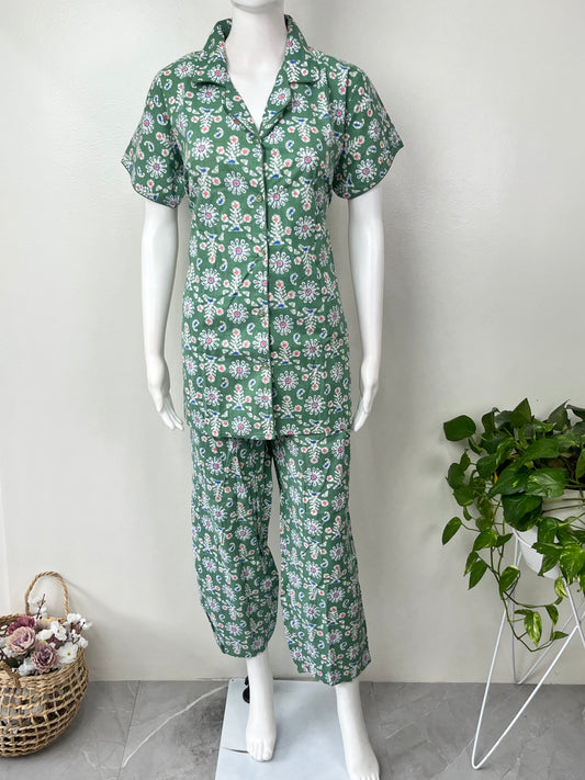 Comfort Fit Cotton Night Suit- Half Sleeves