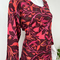Tropical Vines Night Suit in Maroon