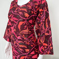 Tropical Vines Night Suit in Maroon