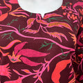 Tropical Vines Night Suit in Maroon