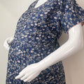 Relaxed Fit Blue Maternity Gown for Women