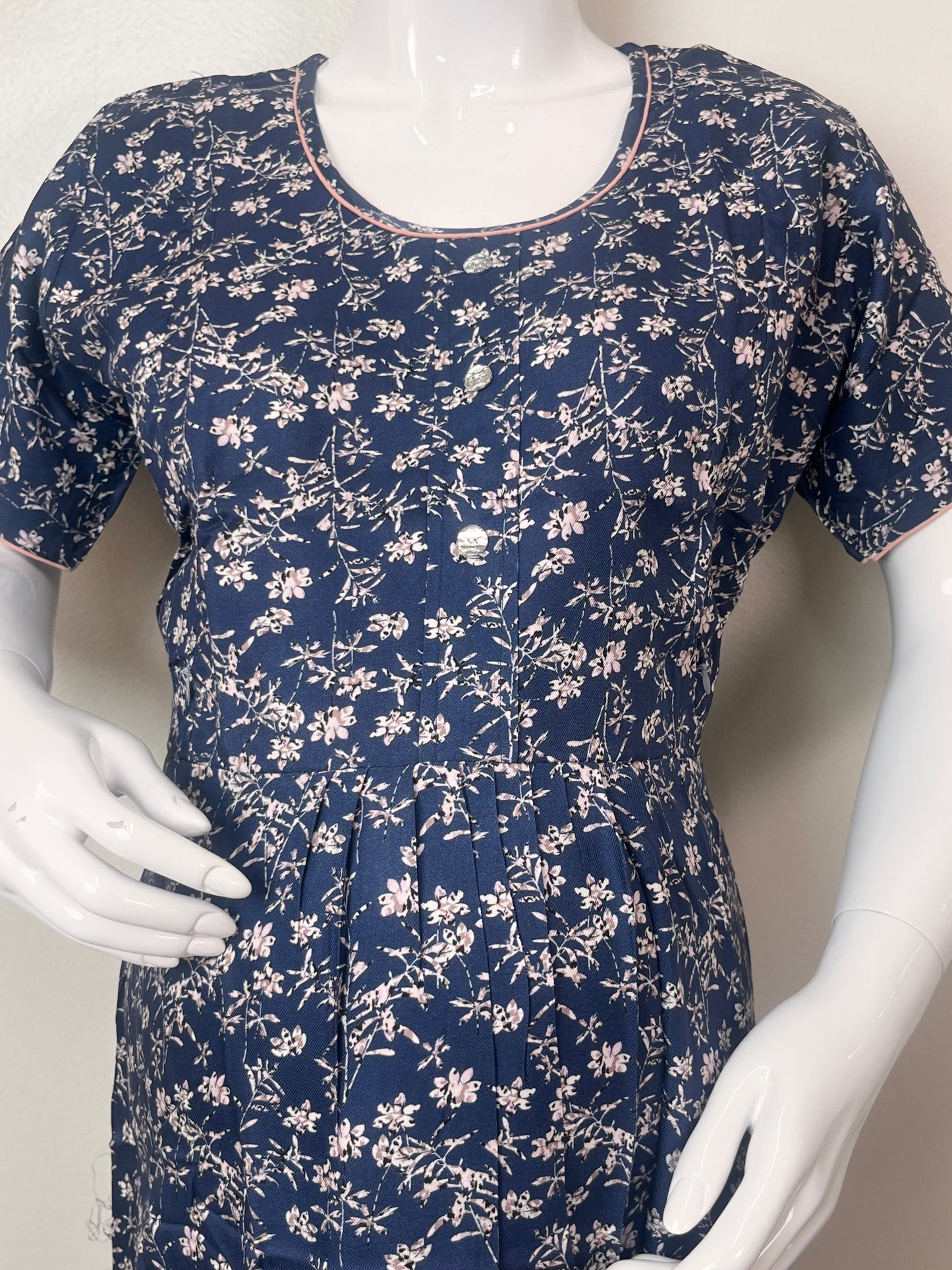 Relaxed Fit Blue Maternity Gown for Women