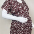 Comfortable Pregnancy Rayon Fabric Night Gown with Nursing Zip
