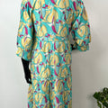 Yellow & Blue Maternity Rayon Fabric Bliss Gown