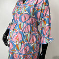 Comfort and Care Pink & Blue Rayon fabric Maternity Gown
