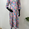 Comfort and Care Pink & Blue Rayon fabric Maternity Gown