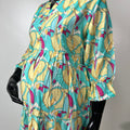 Yellow & Blue Maternity Rayon Fabric Bliss Gown