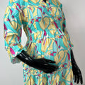 Yellow & Blue Maternity Rayon Fabric Bliss Gown
