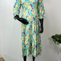 Yellow & Blue Maternity Rayon Fabric Bliss Gown