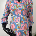 Comfort and Care Pink & Blue Rayon fabric Maternity Gown