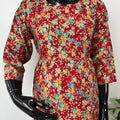 Comfort & Care Red Rayon Fabric Maternity Gown