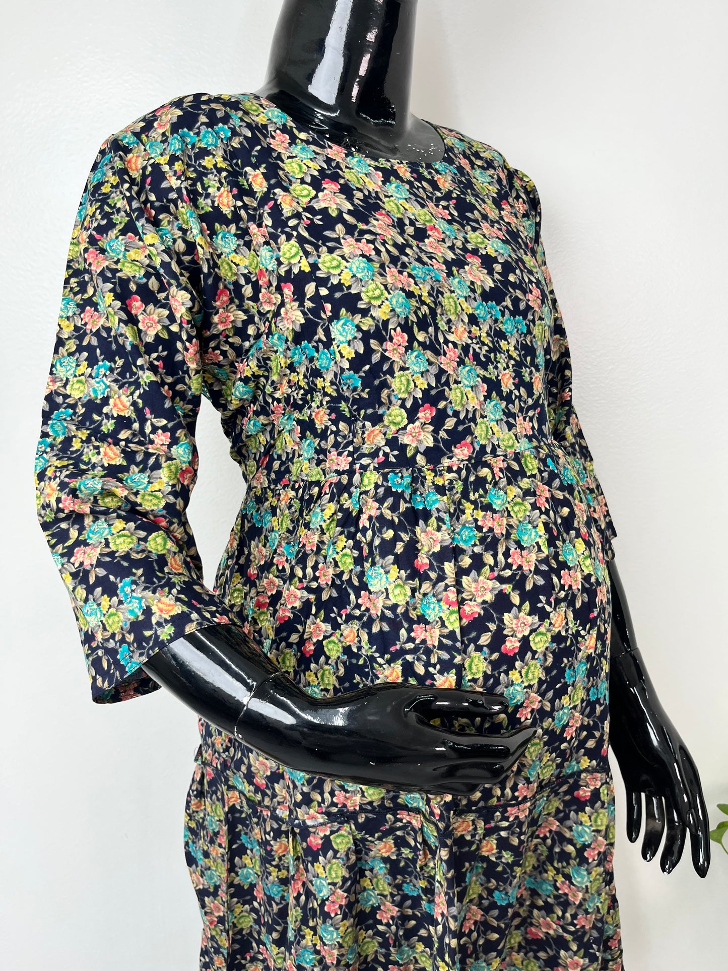 Black Soft & Breathable Rayon Fabric Maternity Gown