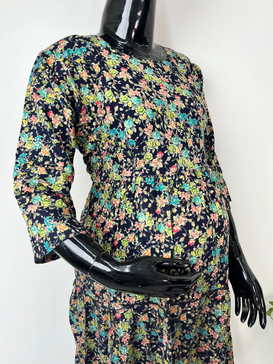 Black Soft & Breathable Rayon Fabric Maternity Gown