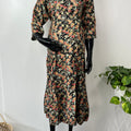 Black & Red Maternity Rayon Fabric Gown