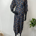 Navy Blue Soft & Breathable Rayon Maternity Gown