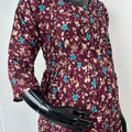 Comfort & Care Maroon Rayon Fabric Maternity Gown