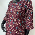 Comfort & Care Maroon Rayon Fabric Maternity Gown