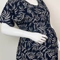 Navy Blue Rayon Fabric Maternity Comfort Gown