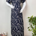 Navy Blue Rayon Fabric Maternity Comfort Gown