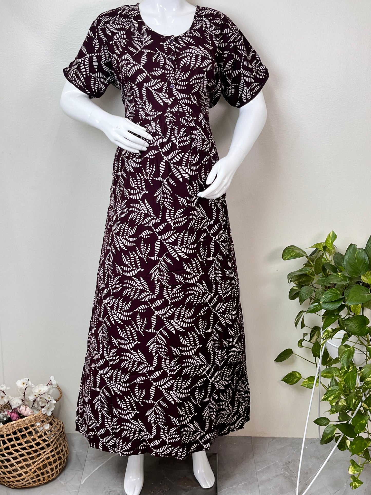 Rayon Fabric Maternity and Feeding Nighty for Women Daily Wear