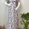 Comfort and Care Yellow & Blue Rayon Maternity Gown