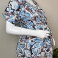 Rayon Fabric Blue & Brown Feeding Gown for Women