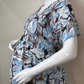 Rayon Fabric Blue & Brown Feeding Gown for Women