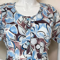 Rayon Fabric Blue & Brown Feeding Gown for Women