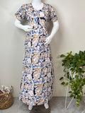Comfort and Care Yellow & Blue Rayon Maternity Gown