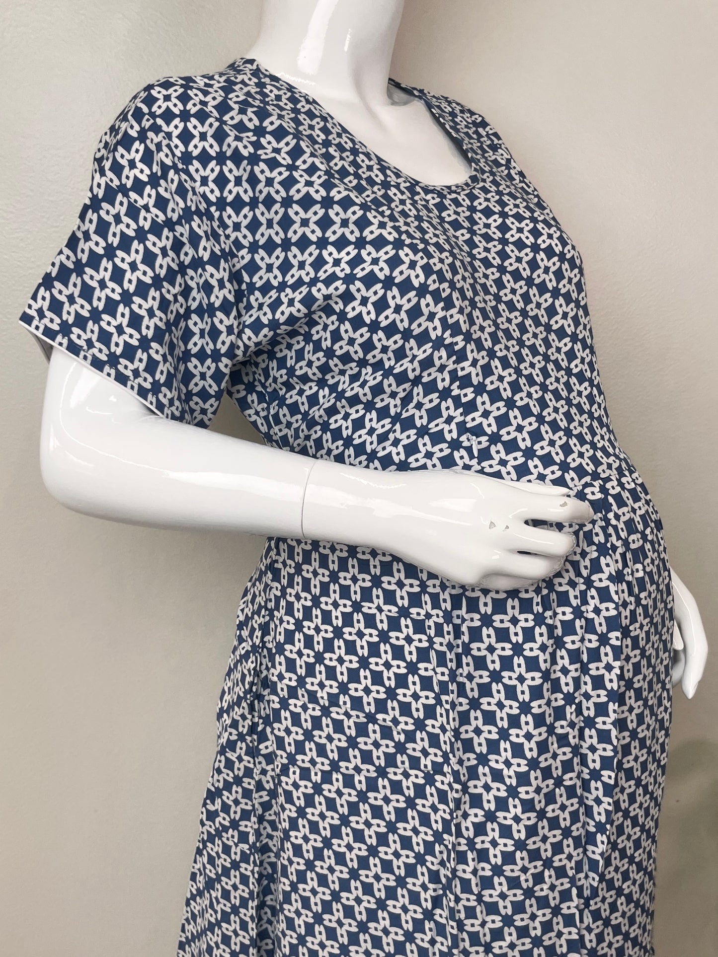 Blue Rayon Fabric Gentle Touch Maternity Gown