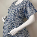 Blue Rayon Fabric Gentle Touch Maternity Gown