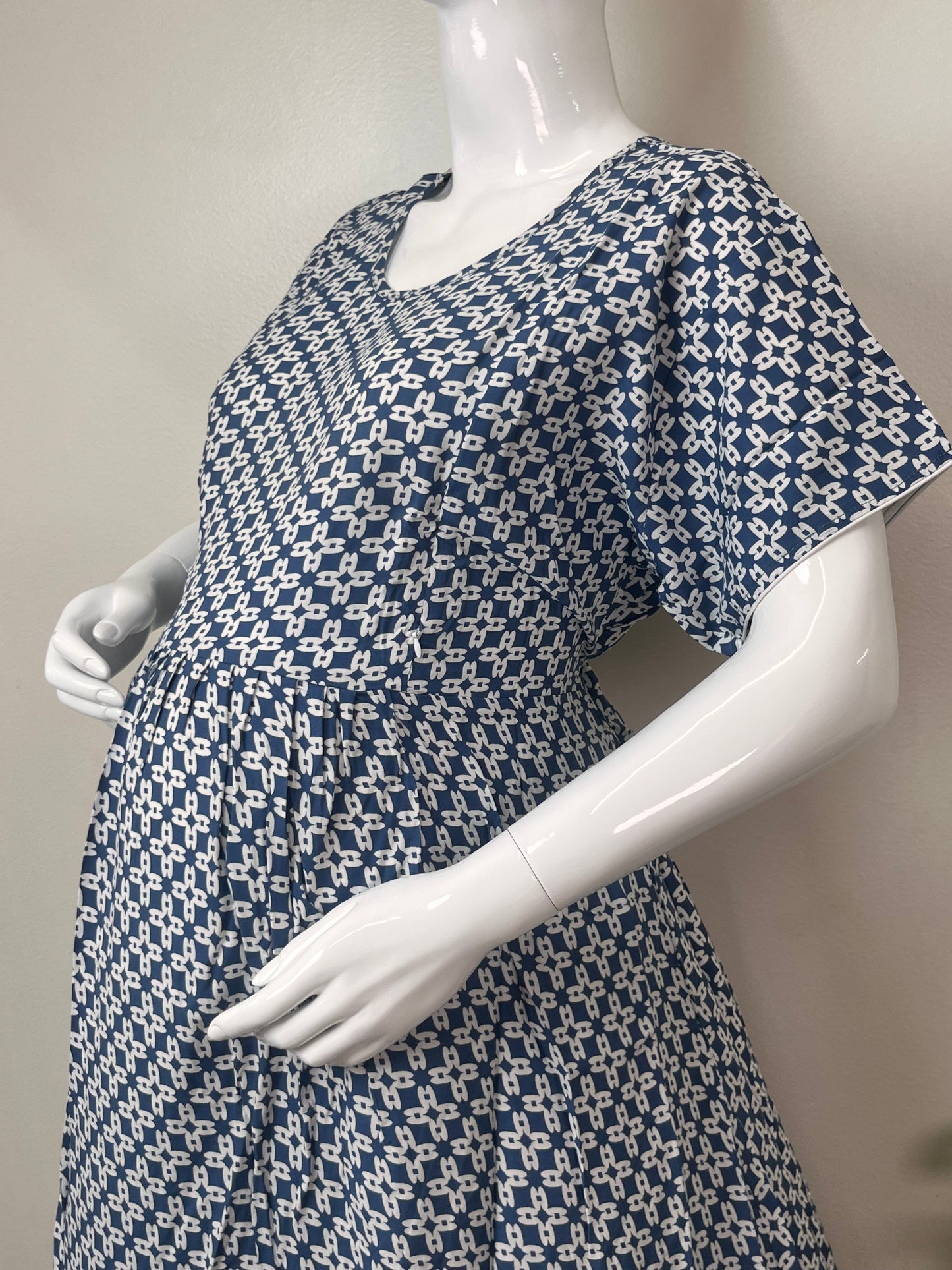 Blue Rayon Fabric Gentle Touch Maternity Gown