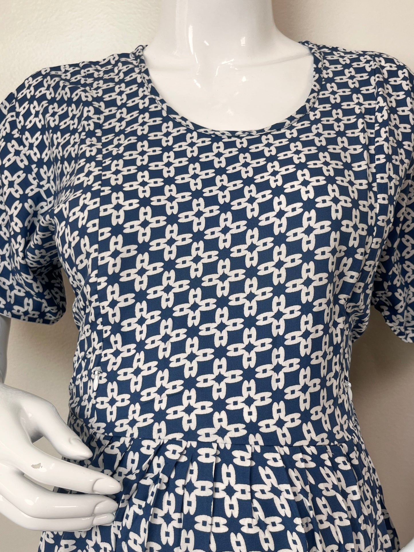 Blue Rayon Fabric Gentle Touch Maternity Gown