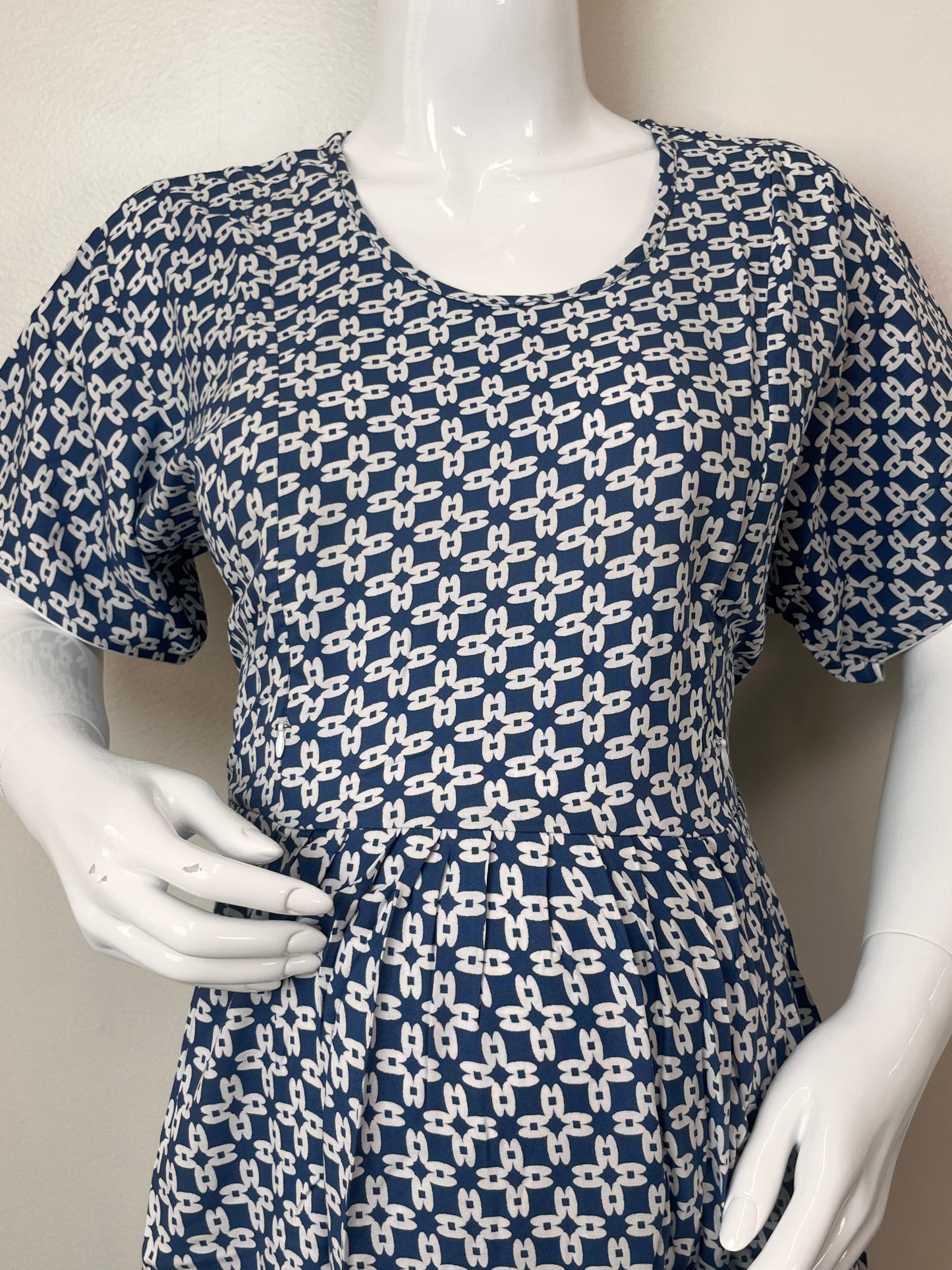 Blue Rayon Fabric Gentle Touch Maternity Gown