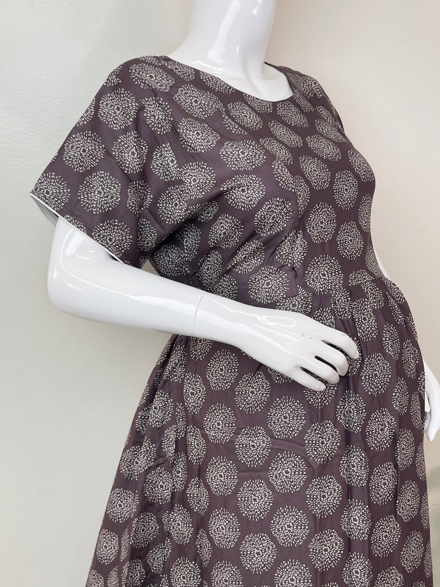 Essential Comfot Coffee Rayon Fabric Maternity Gown
