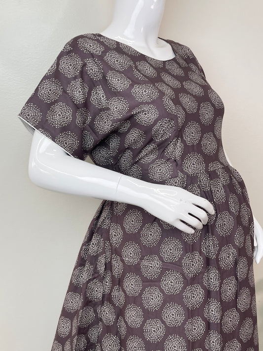 Essential Comfot Coffee Rayon Fabric Maternity Gown