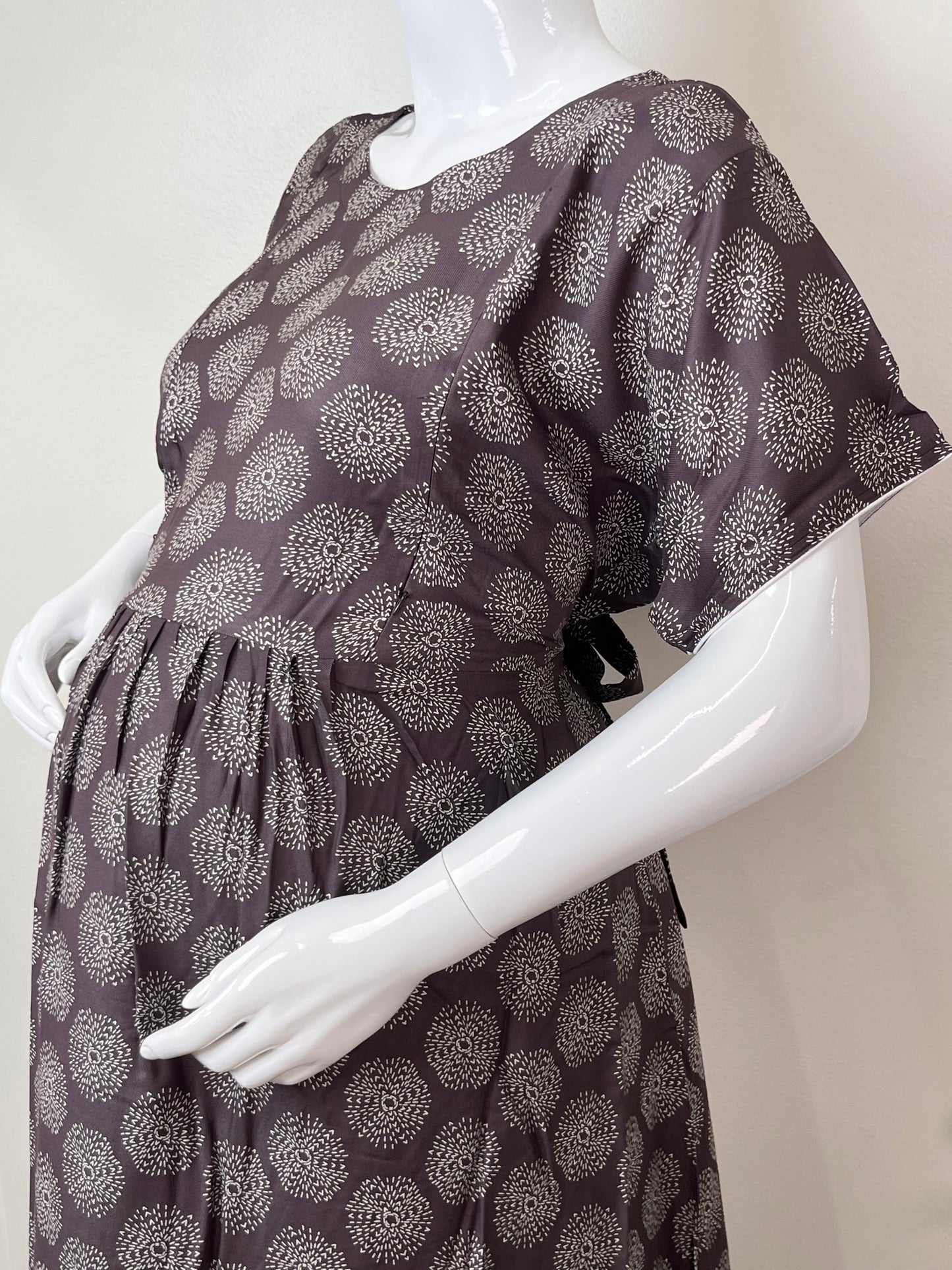 Essential Comfot Coffee Rayon Fabric Maternity Gown