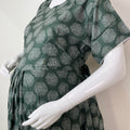 Cozy Care Bottle Green Rayon Fabric Maternity Gown