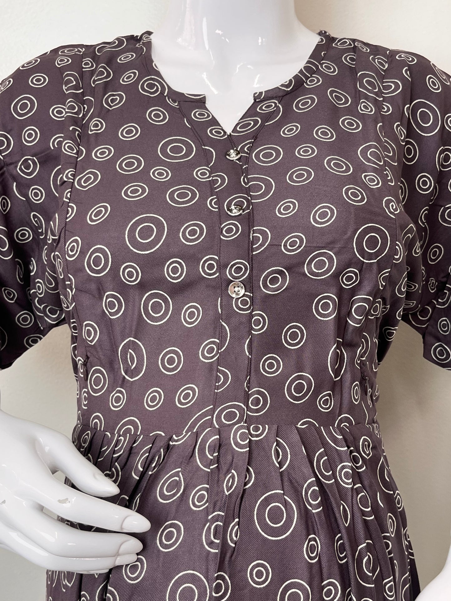 Maternity Feeding Rayon Fabric Gown with Convenient Nursing Access