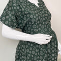 Bottle Green Premium Comfort Rayon Fabric Maternity Gown